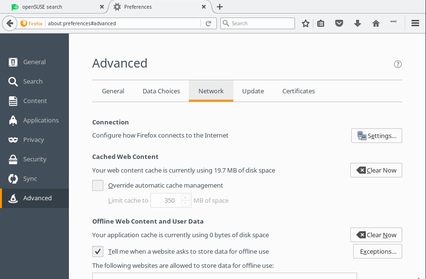 firefox network config